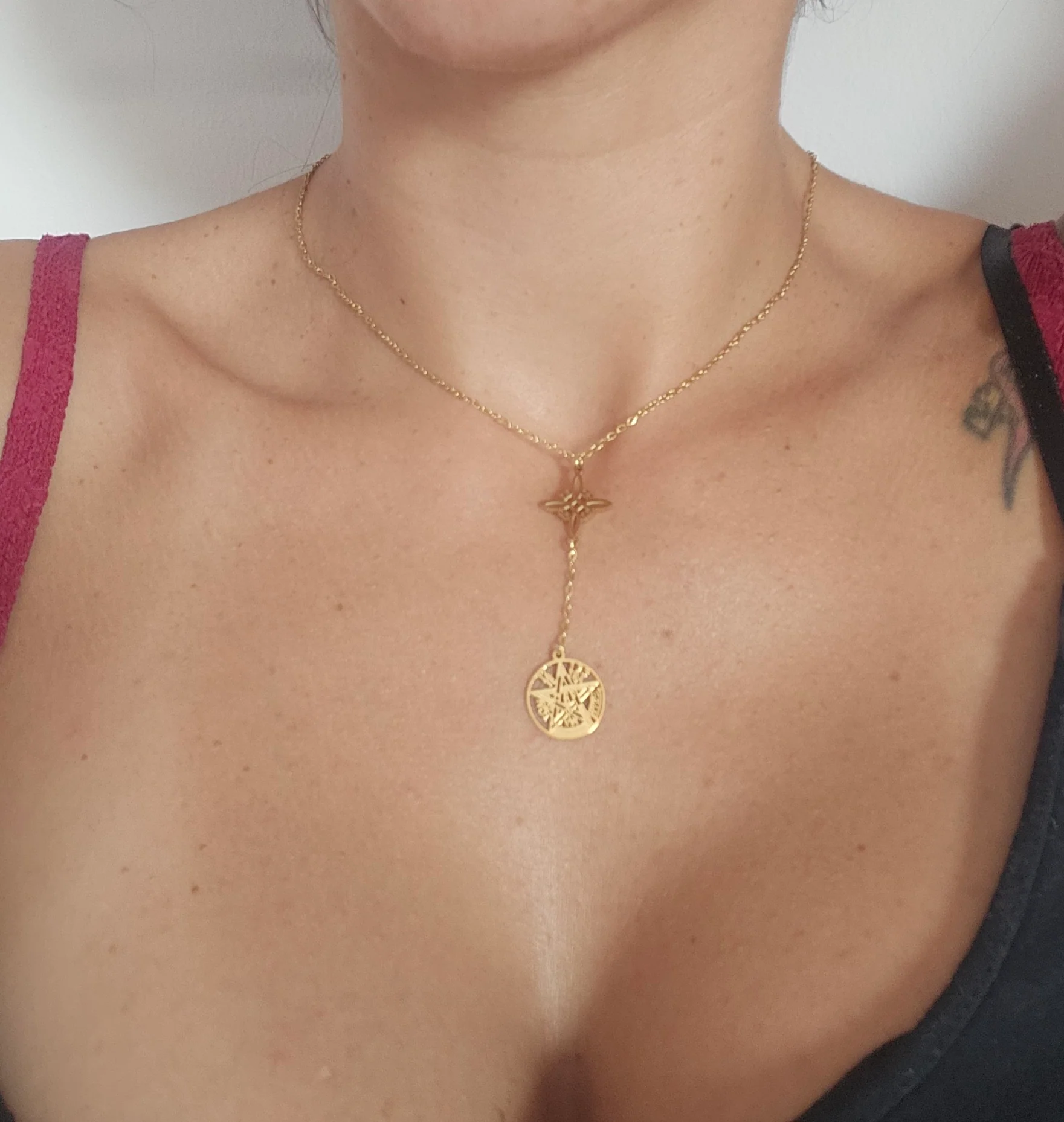 COLLAR doble protección Nudo De Bruja Tetragramaton - Image 3
