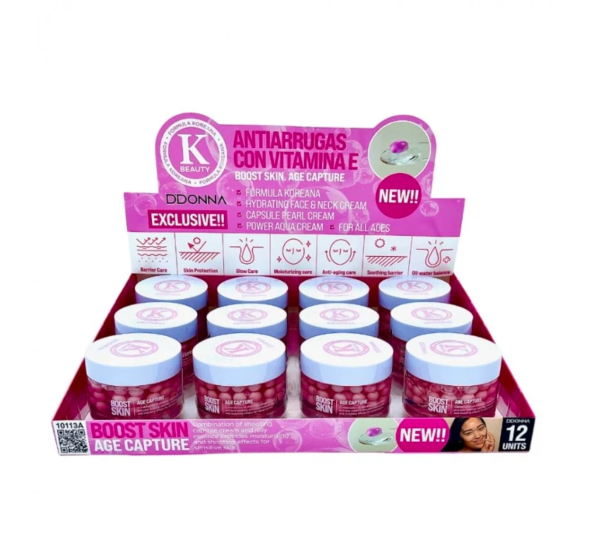 Crema Facial Cápsulas Antiarrugas péptidos rosas - Fórmula Coreana- D'Donna - Image 3