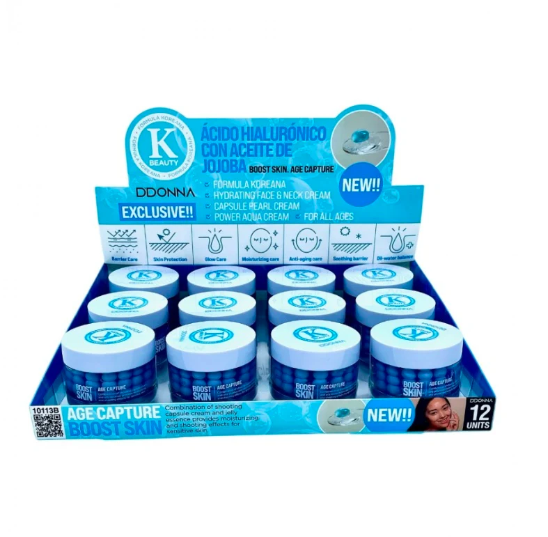 Crema Facial Cápsulas Ácido Hialurónico, Jojoba y péptidos azules - Fórmula Coreana Hidratante- D'Donna - Image 3