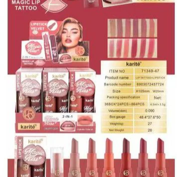 Dúo Perfilador tattoo peel-off + barra de labios Velvet 2 en 1 - Karité - Image 3
