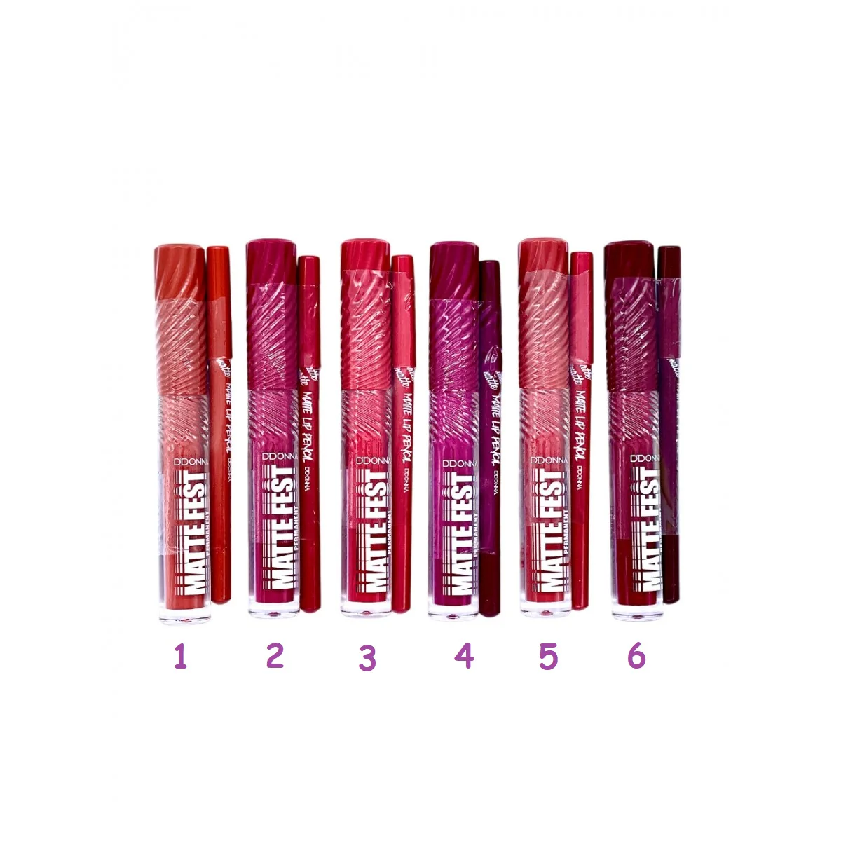 Set Labial + Perfilador - Gloss & Lip Liner Matte Fest D'donna - Image 2