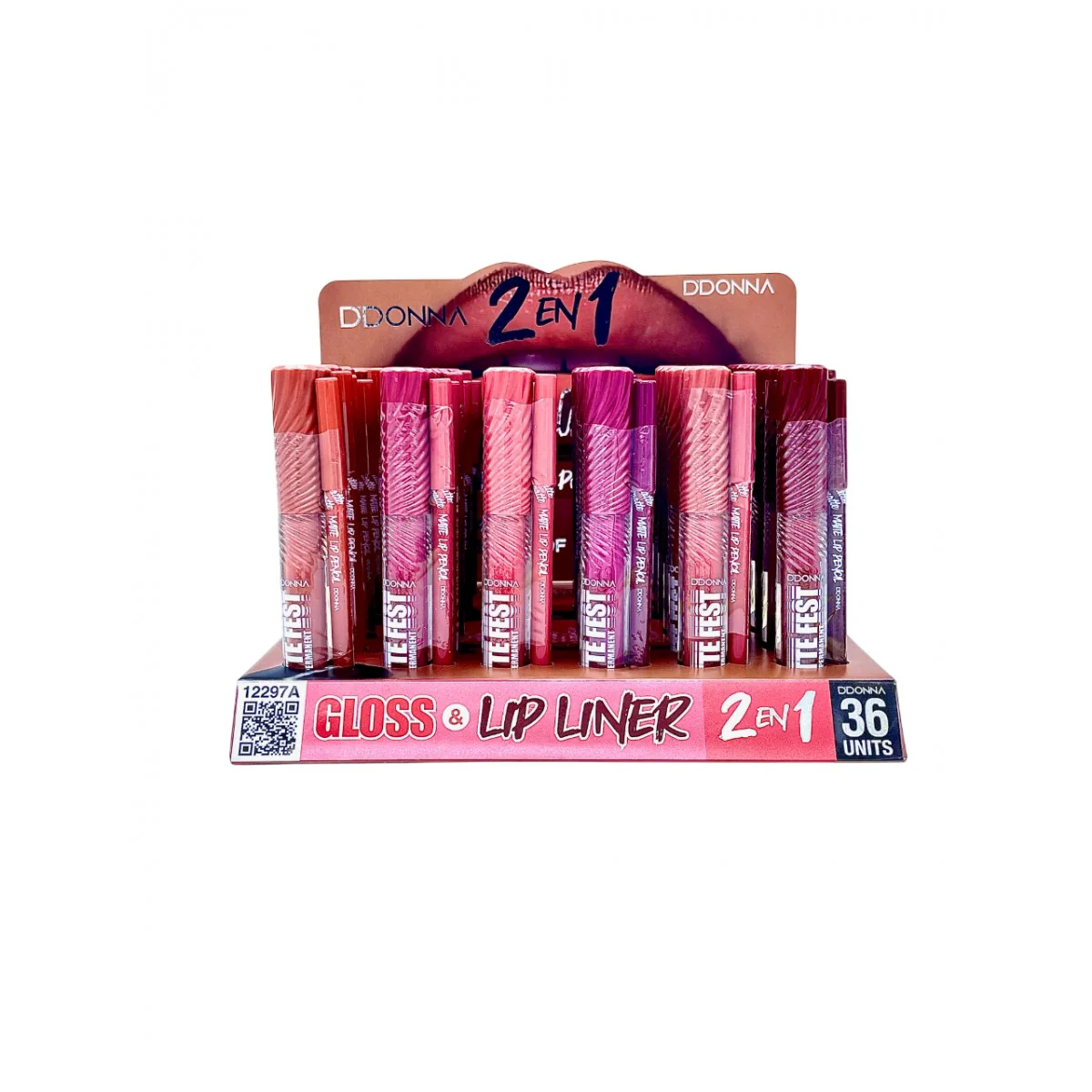Set Labial + Perfilador - Gloss & Lip Liner Matte Fest D'donna - Image 4