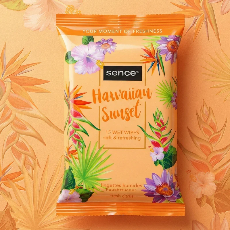 Set de 2 paquetes de 15 toallitas «Hawaiian Sunset» – Tropical Escape- Sence