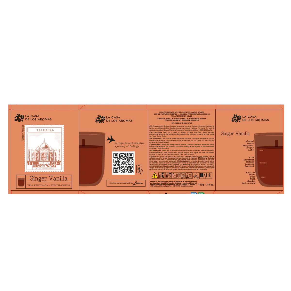 VELA JOURNEY GINGER VANILLA 110G - TAJ MAHAL - La Casa De Los Aromas - Image 4